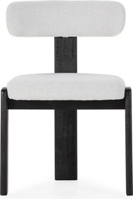 Scaune de dining negre/gri-deschis 2 buc. tapițate Nadia – MOME