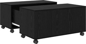 vidaXL Masă de cafea Stejar Negru 75 x 75 x 38 cm Lemn compozit