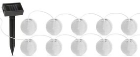 Instalație LED solară 10xLED/1,2V 300mAh 3,7m IP44 alb rece