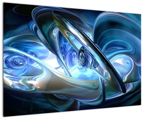 Tabloul fractalilor în albastru (90x60 cm)