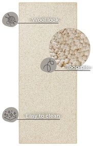Covor tip traversă crem 80x200 cm Wolly – BT Carpet
