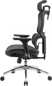 RESIGILAT- Scaun ergonomic SIHOO M56B-V2-M101, Suport Lombar Dinamic 3D, Tetieră 3D, Cotiere 3D, Înclinare 125°, Bază Metalică Cromată, Mesh, Negru