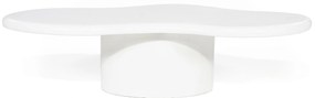 Masuta de cafea fibră de sticlă Seki 121x51,5x32 cm alba