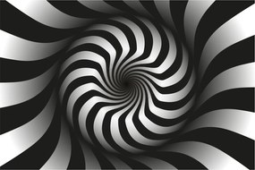 Tablou abstract cu spirala alb neagră (90x60 cm)