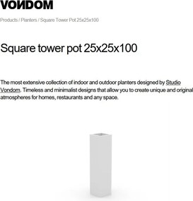 Ghiveci plante design decorativ exterior/interior Square tower pot 25x25x100cm