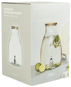 Recipient din sticla pentru bauturi GUSTA cu capac din lemn 5,5 L