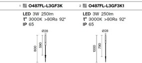 Lampa LED/Tarus de exterior iluminat decorativ IP65 Flare H-80cm