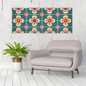 Tablou - Model retro cu flori (120x50 cm)