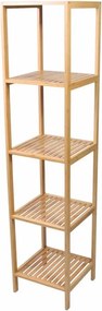 Raft din bambus, 5 rafturi, pătrat 33 x 33 x 146 cm