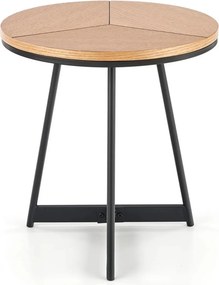 Masuta KARIDA S, stejar auriu/negru, 45x45x49 cm