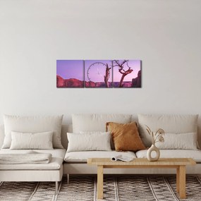 Tablou u copaci lângă pietrile roșii (cu ceas) (90x30 cm)
