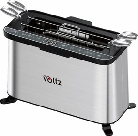 Prajitor de paine multifunctional 4in1 Oliver Voltz OV51015R, 1700 W, 240 x 225 mm, Functie gratar, cuptor, grill, Otel inoxidabil/Negru