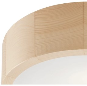 Plafonieră maro deschis cu abajur din sticlă ø 27 cm Eveline – LAMKUR