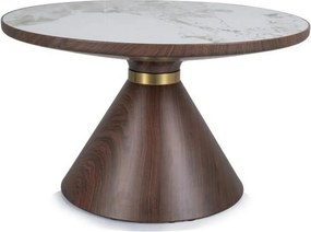 Masuta NAPA A, alb/nuc/auriu, ceramica/metal, 70x70x43 cm