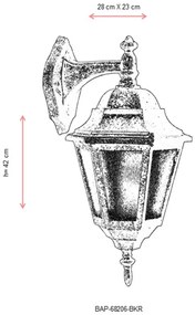 Aplica de perete exterior 68206 Maro 28x23 cm
