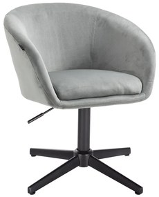 HR8326CROSS Scaun Gray Catifea cu Bază Neagră