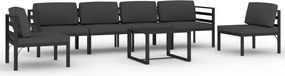 vidaXL Set mobilier de grădină cu perne, 7 piese, antracit, aluminiu
