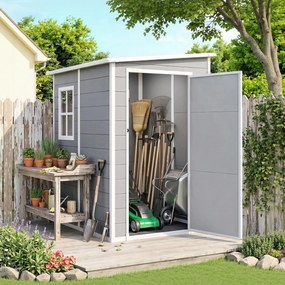 Outsunny Magazie din metal pentru gradina, Gri
