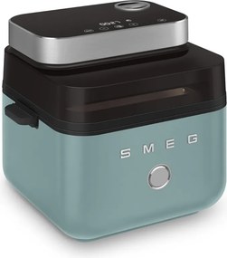 Friteuza cu aer cald Smeg Collezione AFC01EGMAU, 1450 W, 7,3 l, 40-200°C, 7 programe, Mod dublu, Comandă tactila, Timer, LED, Verde
