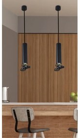 Lustră pe cablu TUBA 1xGU10/50W/230V negru