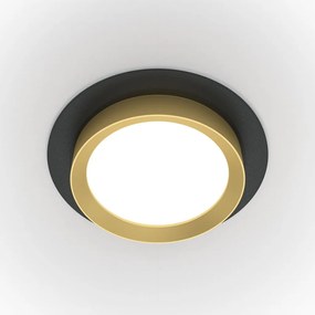 Spot incastrabil design tehnic Loop negru, auriu