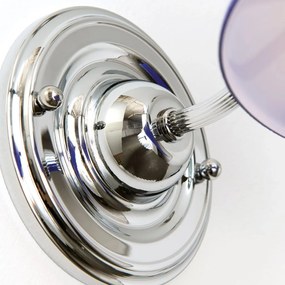 Aplica de perete rustica realizata manual ARTDESIGN, crom/ albastru-cobalt