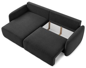 Colțar negru extensibil/cu spațiu de depozitare (cu colț pe partea stângă) Kalena – Makamii