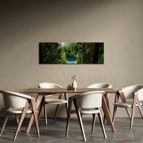 Tablou - Fereastra între copaci (cu ceas) (90x30 cm)