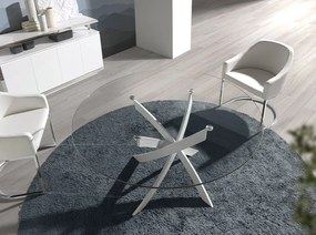 Masa rotunda design modern Veola alb, 120cm