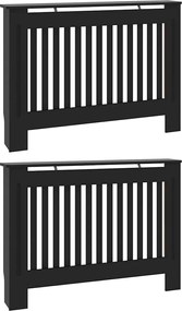 vidaXL Capac pentru radiator 2 pcs Negru 112 x 19 x 81,5cm