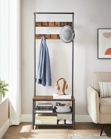 Perete de hol TAYLOR cu dulap pentru pantofi 180x64 cm, maro rustic