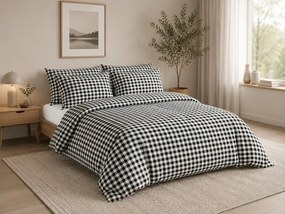 Lenjerie de pat din bumbac NORDIC CHECK gri inchis Dimensiune lenjerie de pat: 70 x 90 cm | 140 x 200 cm