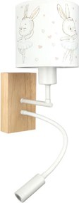 Brilagi - Lampă LED flexibilă BOBO WOOD 1xE27/25W/230V + LED/3W stejar/alb/iepurași