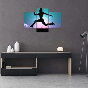 Tablou cu silueta feminină sărind (90x60 cm)