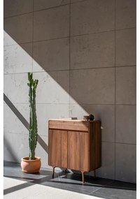 Comodă maro din lemn de nuc 90x110x45 cm Fawn – Gazzda