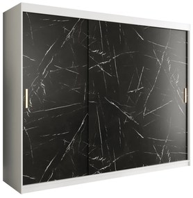 Dulap de haine 250 cm Marbelo T (mat alb + marmură neagră). 1064555