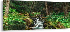 Tablou cu pârău în pădure (120x50 cm)