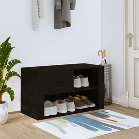 vidaXL Pantofar, negru, 80x35x45 cm, lemn compozit