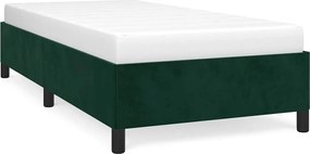 vidaXL Cadru de pat fără saltea, verde închis, 100x200 cm, catifea