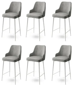 Set de scaune de bar Enox Grey and White, 6 buc.