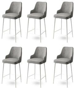 Set de scaune de bar Enox Grey and White, 6 buc.