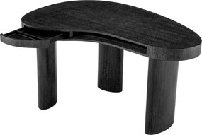 Birou design LUX din furnir de stejar Vence, gri carbune