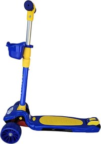 Trotineta copii cu roti luminoase din silicon NOVOKIDS™ Mini Scooter 6160, Cu melodii si lumini, 3 roti, Pliabila, Maner reglabil pe inaltime, Maxim