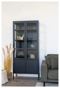 Vitrină neagră din metal 80x180 cm Brisbane – House Nordic