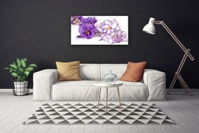 Tablou pe panza canvas Flori Floral Violet Alb