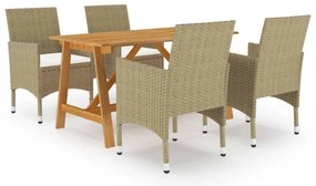 vidaXL Set mobilier de grădină, 5 piese, bej