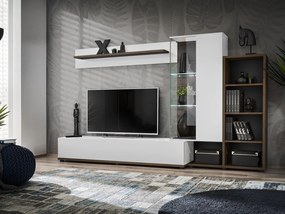 Mobilier living Siluett (alb + alb) (cu iluminat LED). 1097584