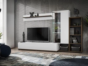 Mobilier living Siluett (alb + alb) (cu iluminat LED). 1097584