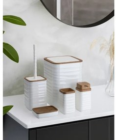 Set de baie WAVE 5 buc. alb/maro