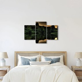 Tablou cu lac în pădure (90x60 cm)